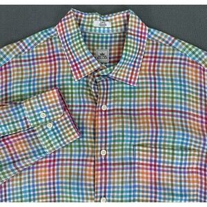 Peter Millar Shirt Mens Large Colorful Linen Party Prep Beach Summer Resort